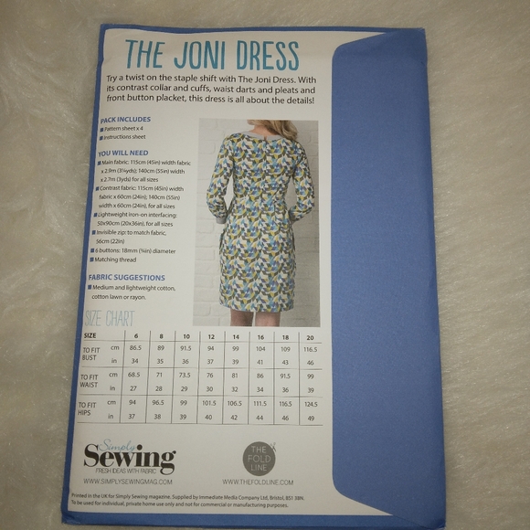 Simply Sewing, The Joni Dress, size 4-18 - Picture 4 of 4